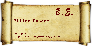 Bilitz Egbert névjegykártya